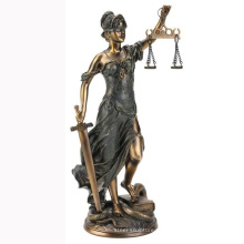 Escultura de metal estátua de bronze da senhora justiça